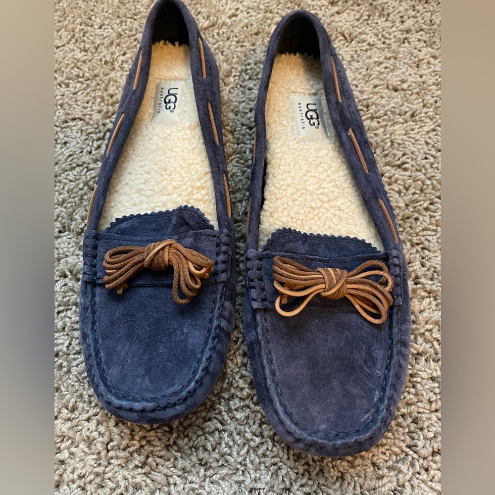 UGG Women's Blue Suede Loafers